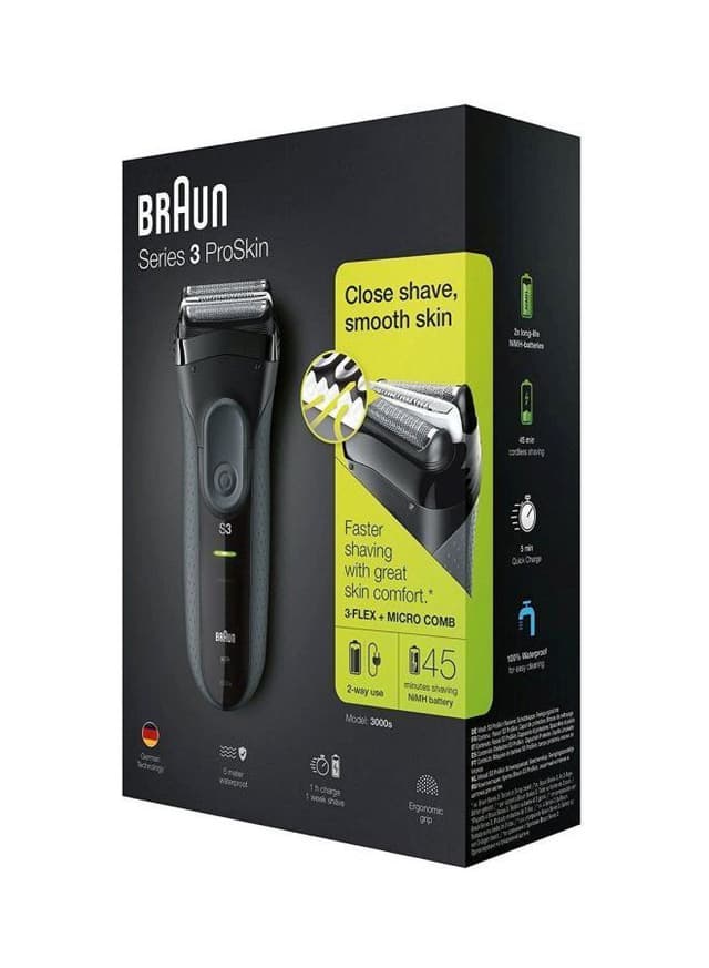 ماكينة حلاقة كهربائية ( للرجال ) - أسود BRAUN - Rechargeable Wet And Dry Electric Shaver Series 3