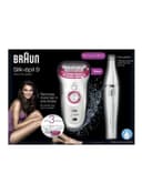 BRAUN Silk Epil 9 Cordless Epilator With Face Epilator White/Pink/Silver