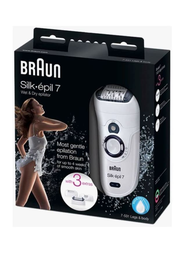 براون لازالة الشعر ( قابل للشحن ) - اسود / ابيض BRAUN - Silk Epil Wet And Dry Electric Epilator
