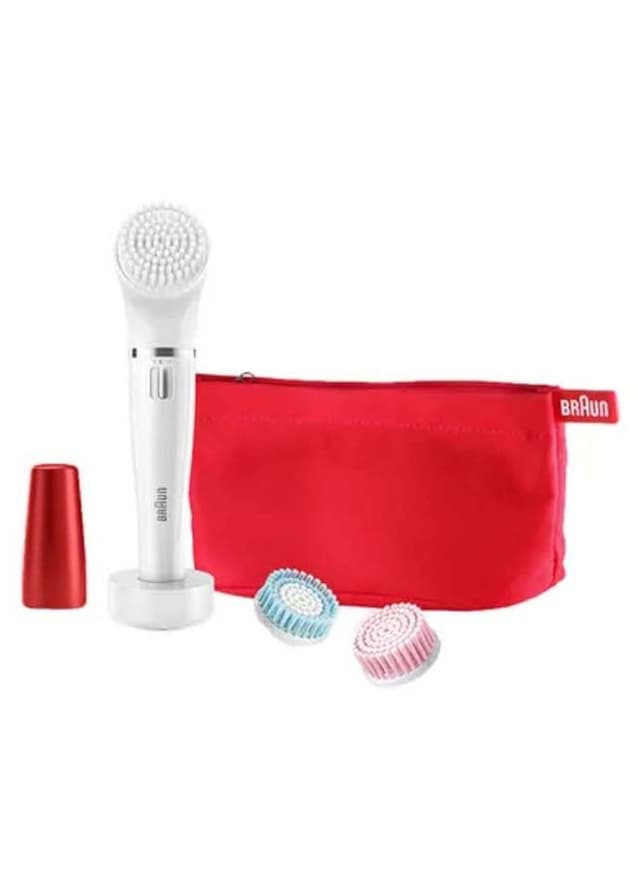 جهاز ازالة الشعر ( براون ) مع فرشاية تنظيف الوجه - أبيض BRAUN - FaceSpa 852 Facial Epilator And Facial Cleansing Brush