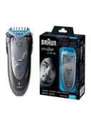 مكينة حلاقة براون رطب وجاف قابلة للشحن رمادي وأزرق BRAUN Grey/Blue Rechargeable Wet And Dry Face Shaver