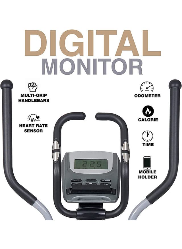 جهاز الاليبتيكال بشاشة رقمية فضي سكاي لاند SkyLand Silver Digital screen Magnetic Elliptical Bike