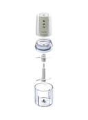 فرامة لحمة وخضار وعاء زجاجي وشفرات رباعية 400 وات من كينوود لون شفاف وأبيض Kenwood Chopper With Mincer Grinder Function Glass Bowl And Quad Blade 400 W Ch 550 White/Clear