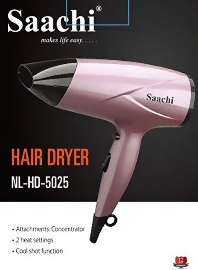 Saachi Professional Hair Dryer Light Pink/Black
