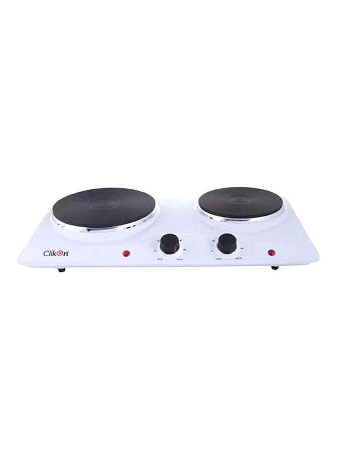 ClikOn Electric Corded Double Hot Plate Ck4353 White/Black