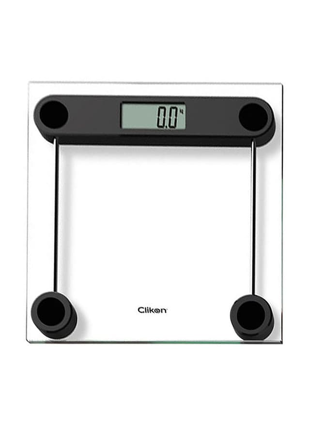 ClikOn Bathroom Scale Black/Clear 21.5 x 39.5cm