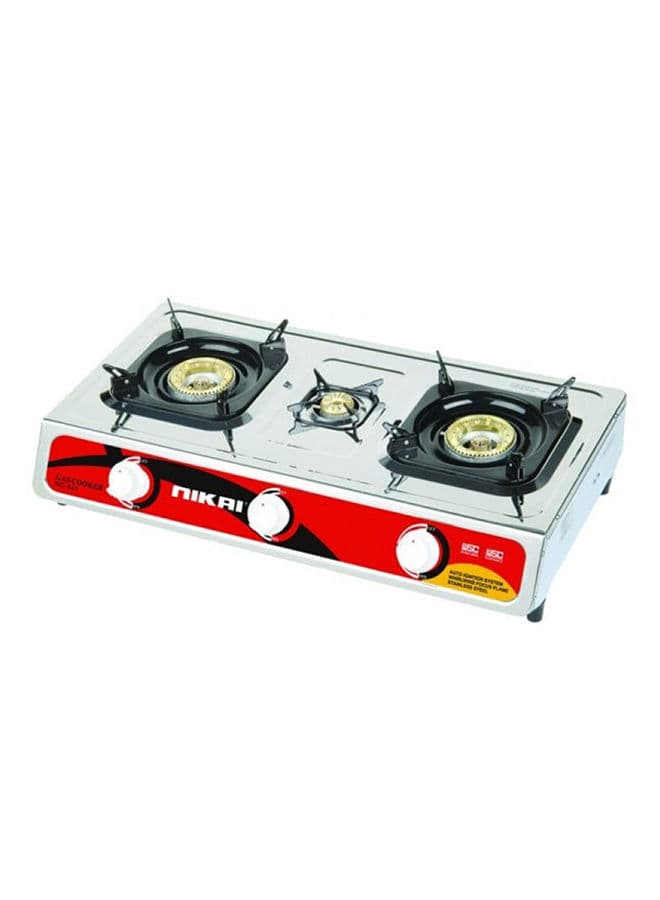 غاز (3 شغلات) NIKAI Stainless Steel Gas Stove