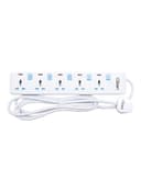 ClikOn 5 Way Extension Socket White/Blue 5meter