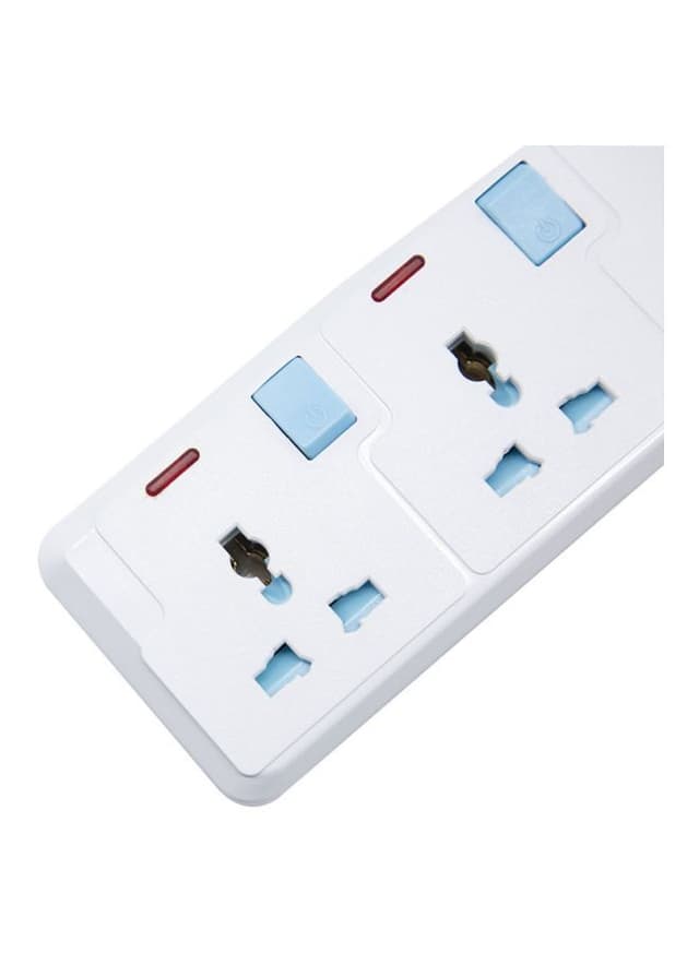 ClikOn 5 Way Extension Socket White/Blue 5meter