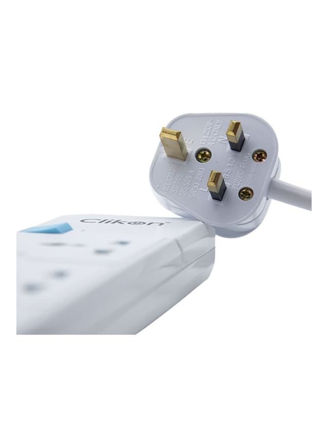ClikOn 5 Way Extension Socket White/Blue 5meter