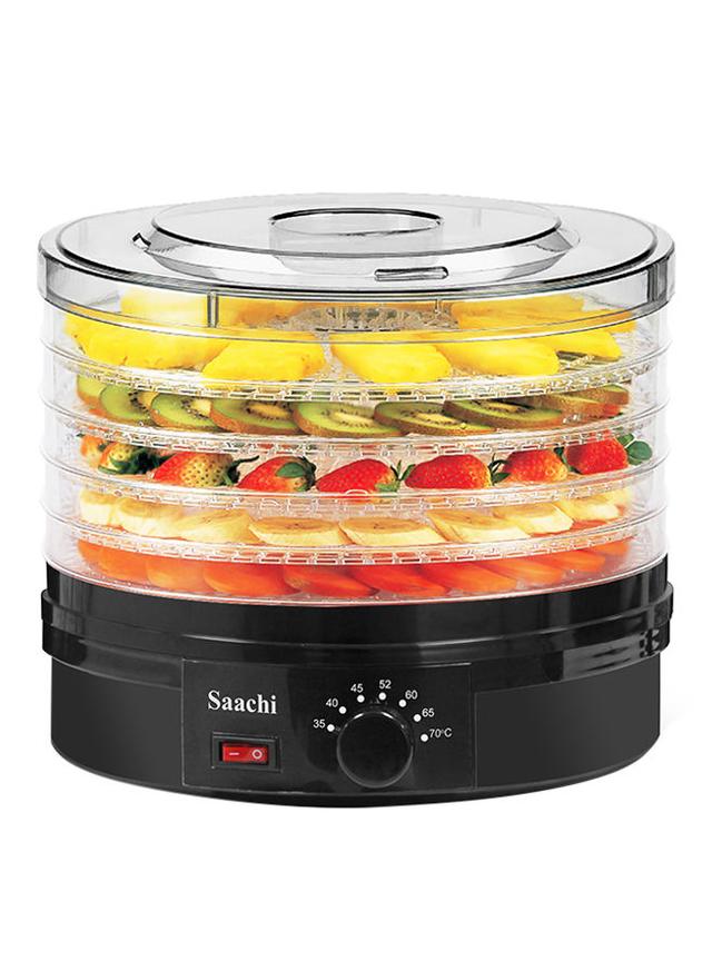 Saachi 5 Tray Food Dehydrator 245W 245 W NL FD 4935 BK Black/Clear