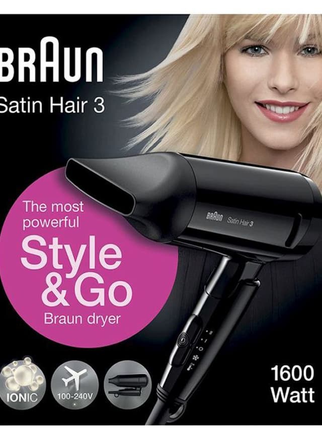 BRAUN Satin Hair 3 Hair Dryer Black 17.3 x 7.5 x 19.2centimeter