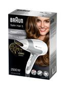 استشوار 2500 واط بتقنية الأيونات أبيض ورمادي براون ساتين هير 5 BRAUN Satin Hair 5 Dryer