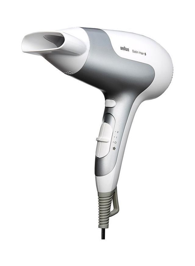 استشوار 2500 واط بتقنية الأيونات أبيض ورمادي براون ساتين هير 5 BRAUN Satin Hair 5 Dryer - SW1hZ2U6MjU5MDY2