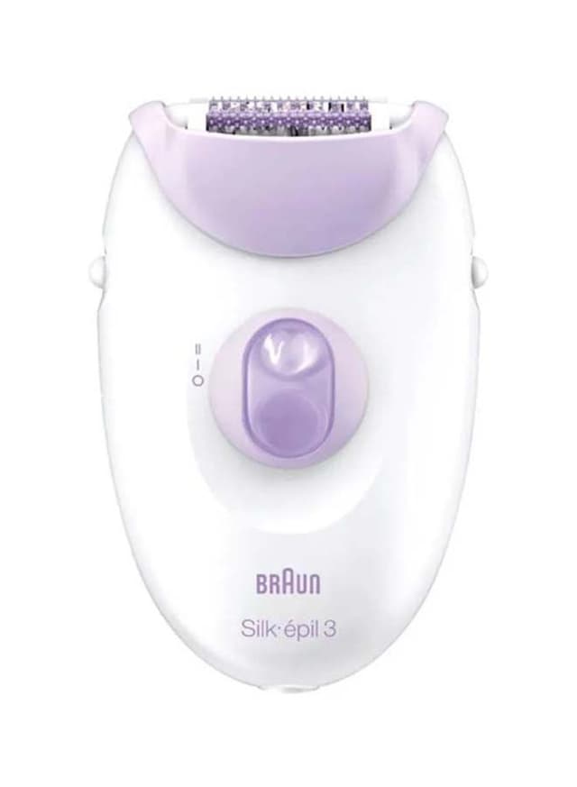 جهاز ازالة الشعر براون سيلك ابيل 3 3170 رأس تدليك دوار أبيض/أرجواني Braun White/Purple With Massage Cap Silk Epil Epilator 3 3170 Beauty Legs Epilator