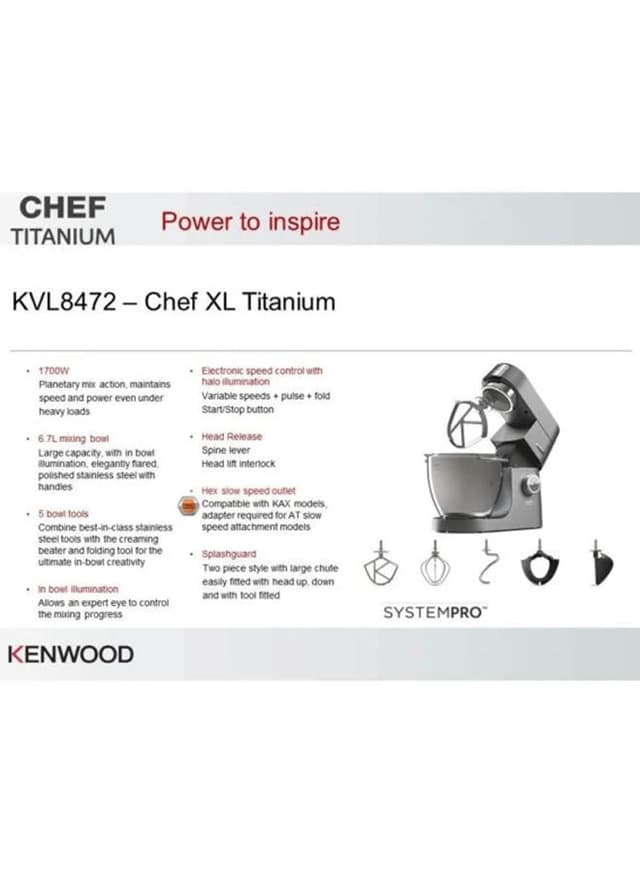 عجانة كهربائية بقوة 1700 واط  Kenwood Multi Purpose Kitchen Machine