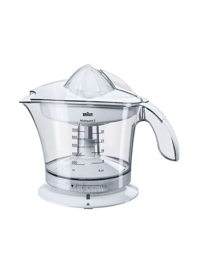 عصارة فواكه كهربائية بسعة 1 لتر - أبيض BRAUN - Multiquick 3 Citrus Press MPZ 9