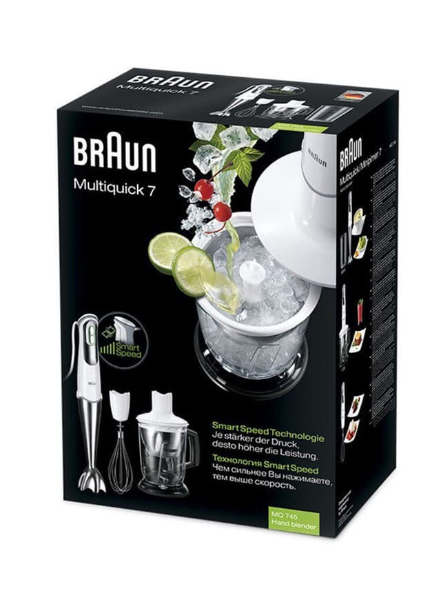 BRAUN Hand Blender 750 W MQ745 White/Silver/Clear