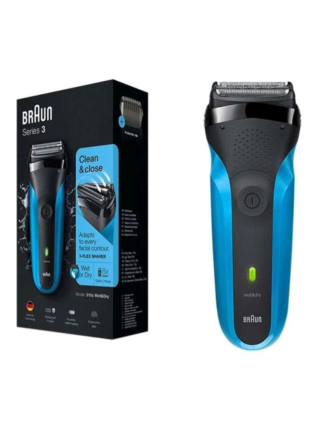 ماكينة حلاقة ( قابلة للشحن ) - اسود / ازرق BRAUN - Series 3 Wet And Dry Shaver