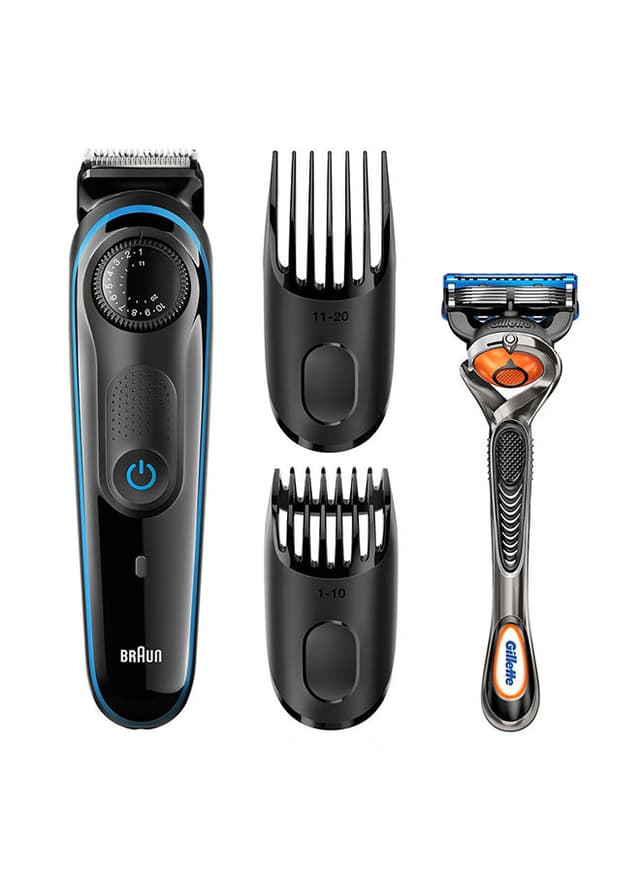 BRAUN BT 3040 Beard Trimmer With Fusion Pro Glide Manual Razor Black 1Piece