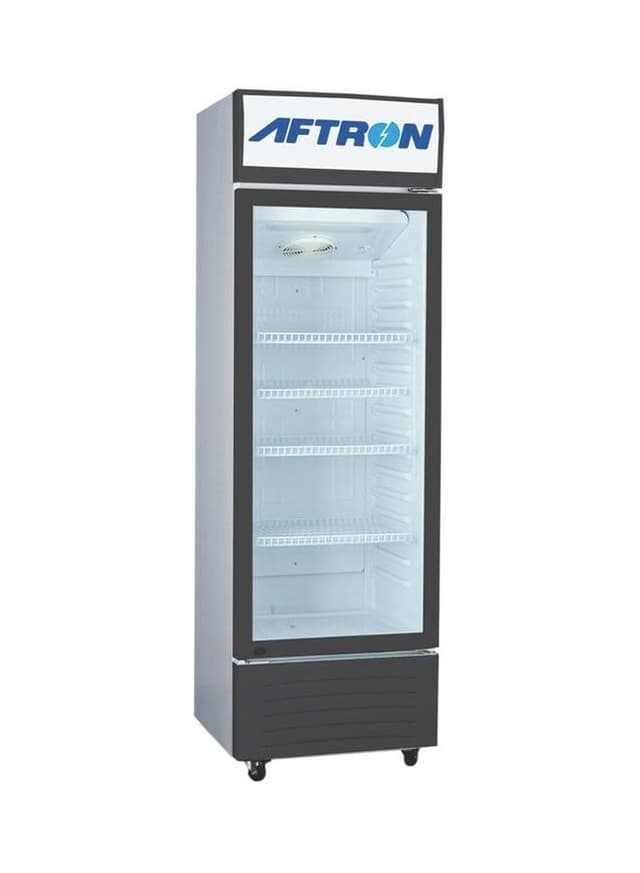ثلاجة باب واحد زجاجي بسعة 400 لتر  AFTRON Electric Chiller AFSC425F Black