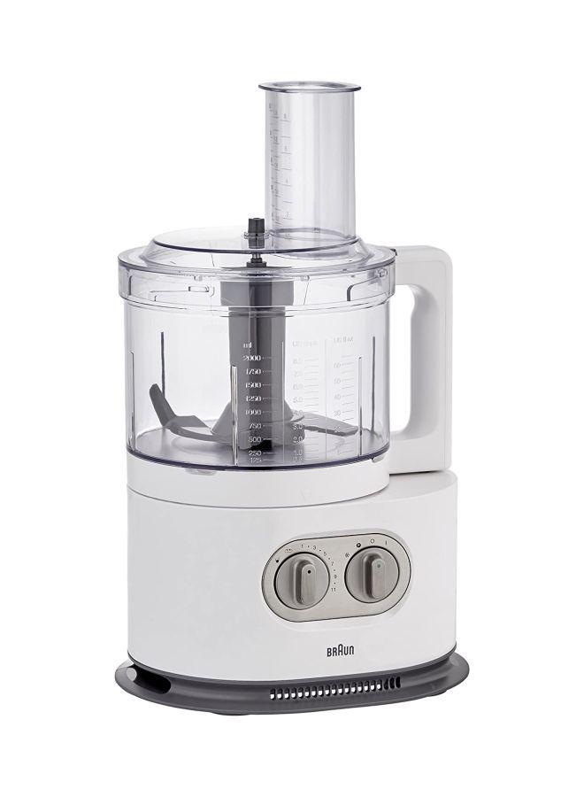 فرامة طعام كهربائية بقوة 1000 واط وسعة 2 لتر - أبيض BRAUN - Food Processor   FP5160WH