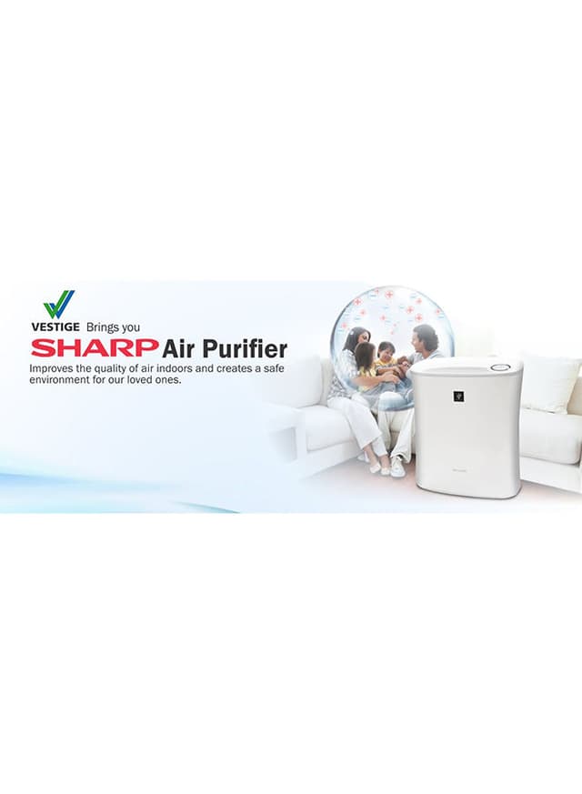 SHARP 3 Direction Plasmacluster Air Purifier With 2 Fans 51 W FP F30SAH White