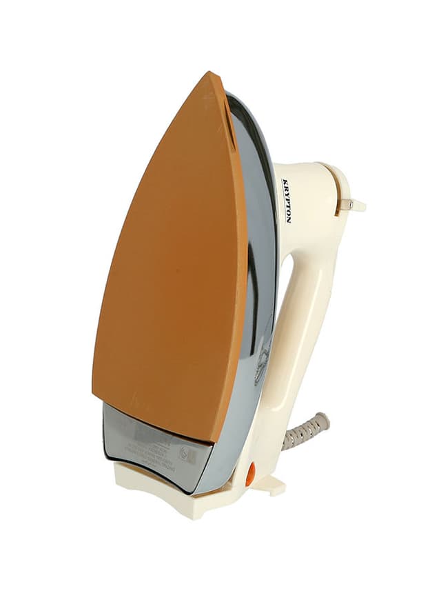 Krypton Automatic Dry Iron With Non Stick Golden Teflon Soleplate & Adjustable Thermostat Control Indicator Light 1200 W KNDI6032 White