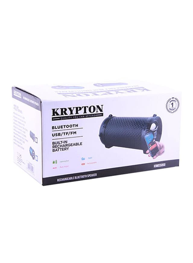 Krypton Rechargeable Portable Bluetooth Speaker Black