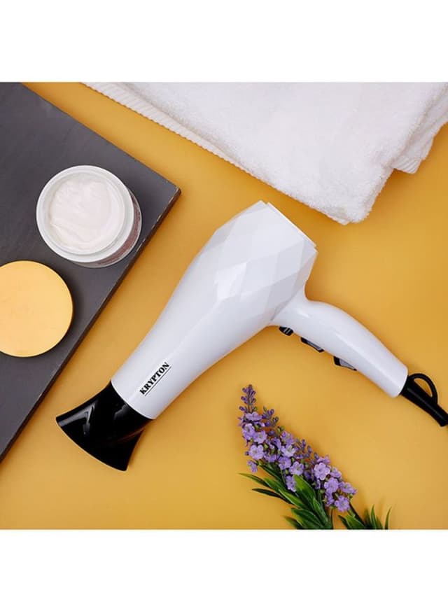 Krypton Powerful Hair Dryer Concentrator   Salon Quality with Cool Shot Function White/Black 23x9.8x27.8cm
