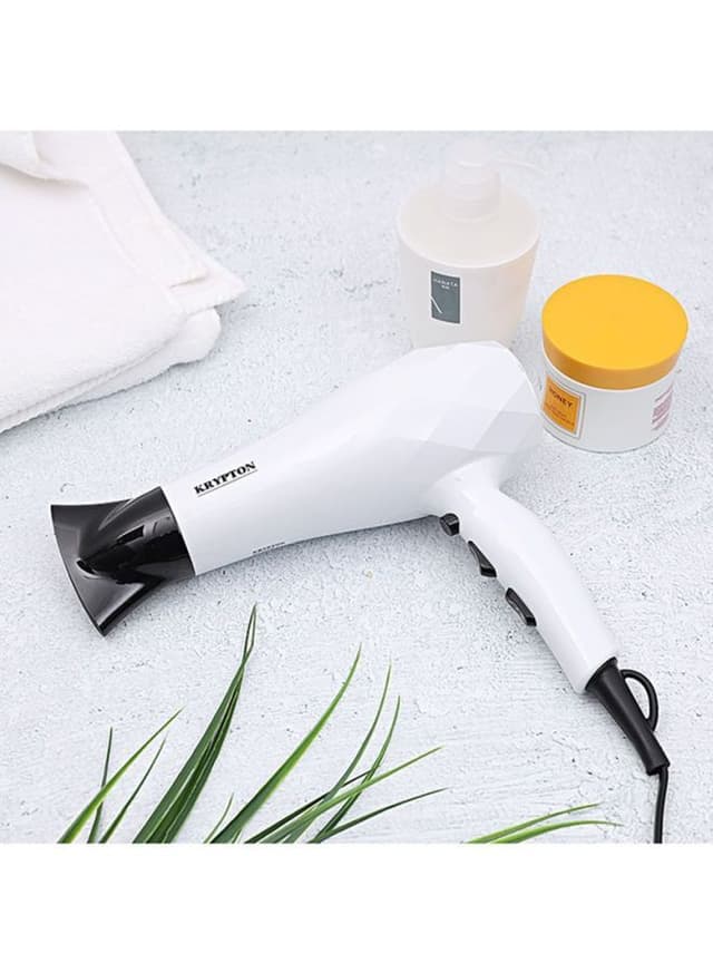 Krypton Powerful Hair Dryer Concentrator   Salon Quality with Cool Shot Function White/Black 23x9.8x27.8cm