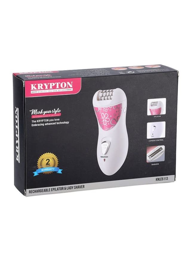 Krypton Rechargeable Epilator White/Pink - 145423