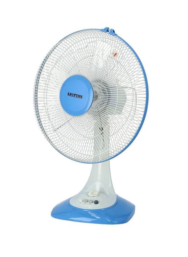 Krypton Table Fan 3 Speed Settings With Oscillating/Rotating And Static Feature 60 W KNF6026 White/Blue