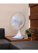 Krypton Table Fan 3 Speed Settings With Oscillating/Rotating And Static Feature 60 W KNF6026 White/Blue