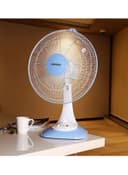 Krypton Table Fan 3 Speed Settings With Oscillating/Rotating And Static Feature 60 W KNF6026 White/Blue