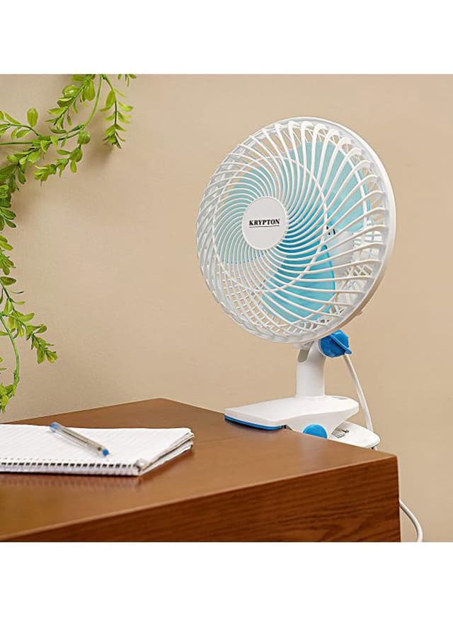 Krypton Table Fan 2 Speed Settings With Oscillating/Rotating And Static Feature 20 W KNF6035 White/Blue - 144057