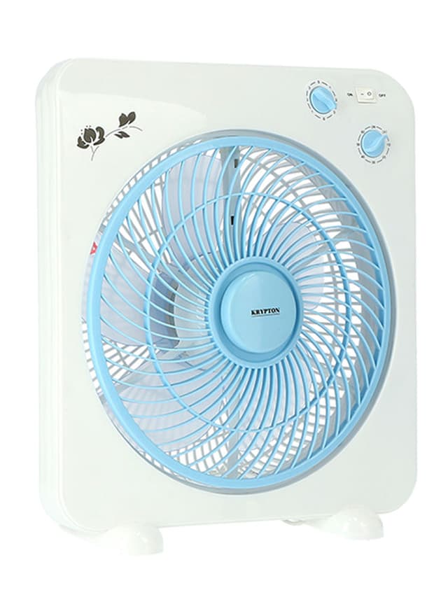 Krypton Box Fan  Powerful Personal Desk Box Fan With Copper Motor 45 W KNF6115 White/Blue