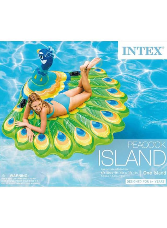 عوامة سباحة على شكل طاووس INTEX Floating Raft Peacock Island