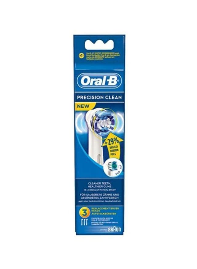 فرشاة اسنان كهربائية ( 3 قطع ) - أبيض BRAUN - Precision Clean Brush Heads White