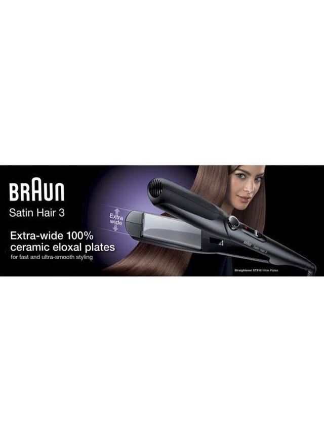 مكواة فرد الشعر - اسود   BRAUN -  Satin Hair 3 Straightener With Wide Plates - SW1hZ2U6MjYyNTQ3