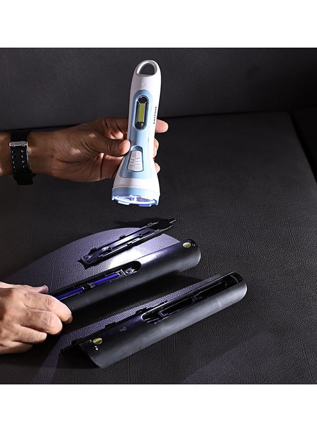 Krypton Knfl5031 Rechargeable Led Flashlight For Camping Hiking Trekking Outdoor Blue/White