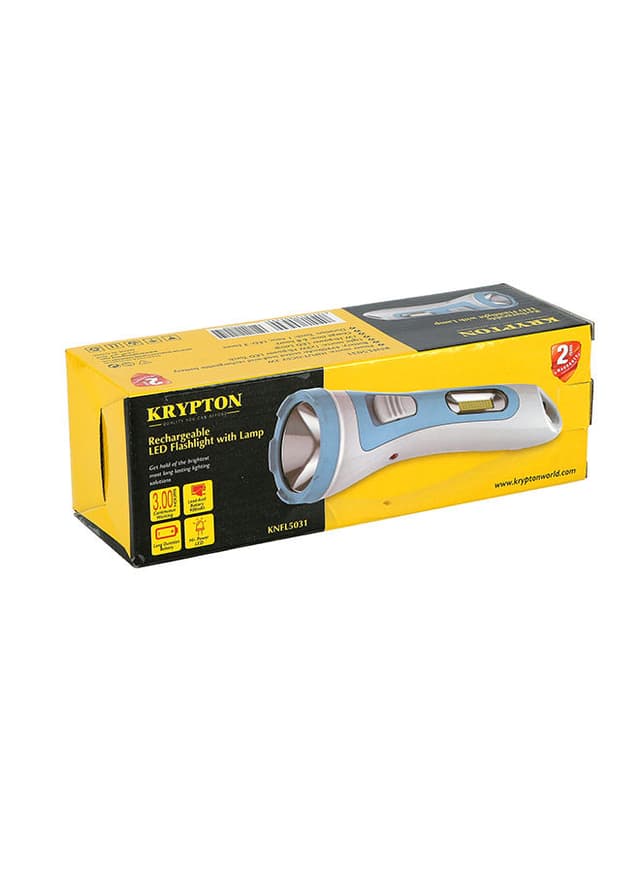 Krypton Knfl5031 Rechargeable Led Flashlight For Camping Hiking Trekking Outdoor Blue/White