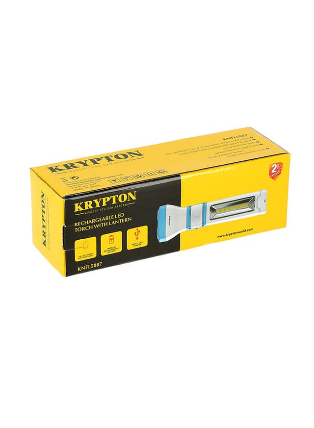 كشاف محمول قابل لإعادة الشحن مع مصباح اضافي 400 ميلي أمبير Krypton Knfl5087 Rechargeable Led Flashlight With Lantern