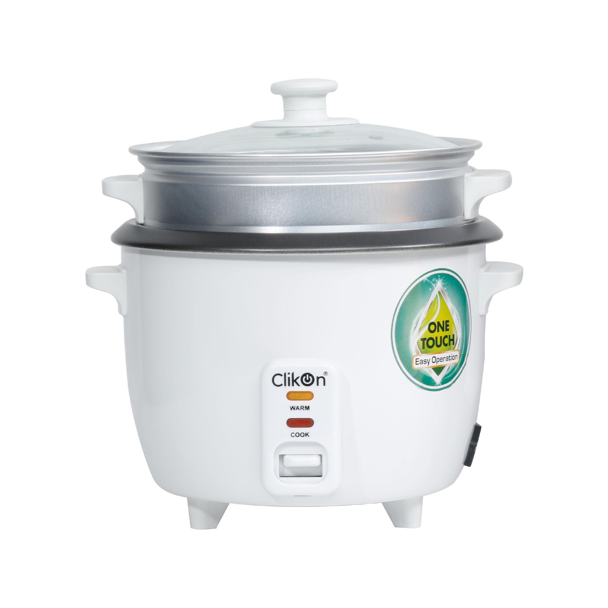 قدر رز كهربائي 700 واط 1.8 لتر أبيض كليون  Clikon White 1.8 l 700 W Electric Rice Cooker with Steame