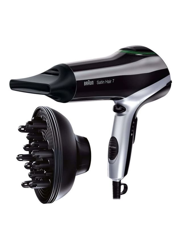 مجفف شعر براون بقوة 2200 واط أسود Braun Black 2200W Satin Hair 7 Dryer