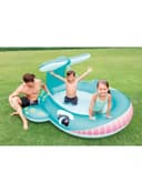حوض سباحة منزلي على شكل حوت للأطفال  INTEX Inflatable Whale Spray Pool