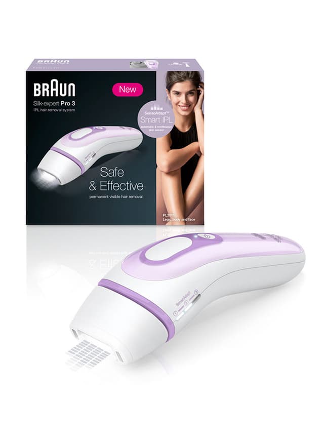 Braun Silk Expert Pro 3 Pl3011 Latest Generation Ipl Permanent Hair Removal White/Purple