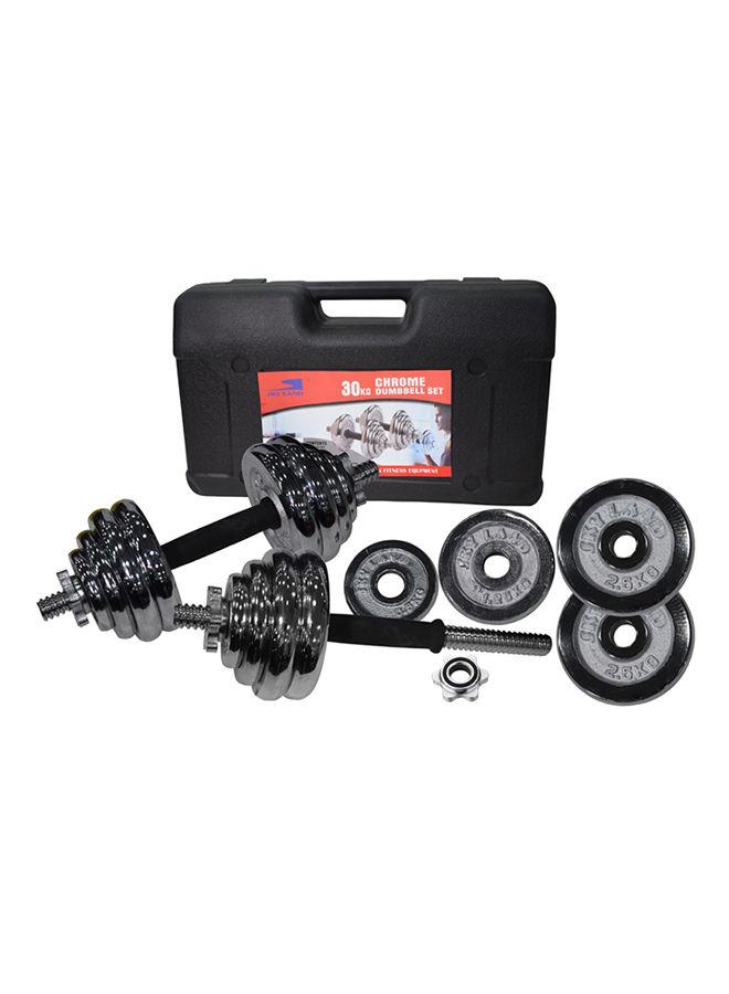 SkyLand 22 Piece Chrome Dumbell Set 30kg