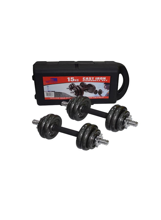 SkyLand 19-Piece Cast Iron Dumbell Set 15kg