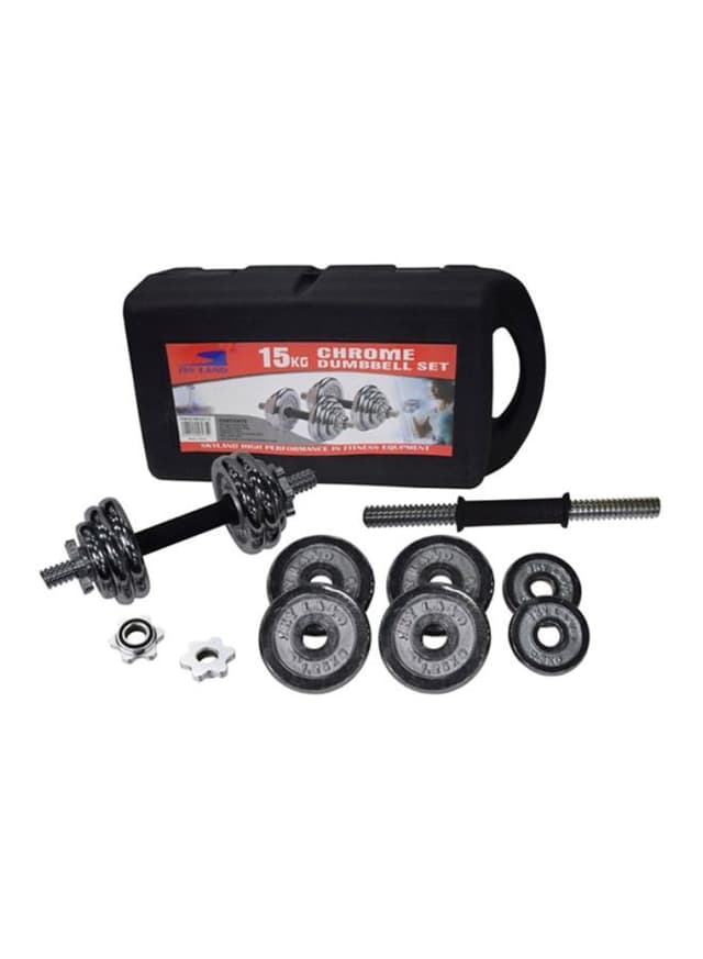 SkyLand 19-Piece Chrome Dumbell Set 15kg